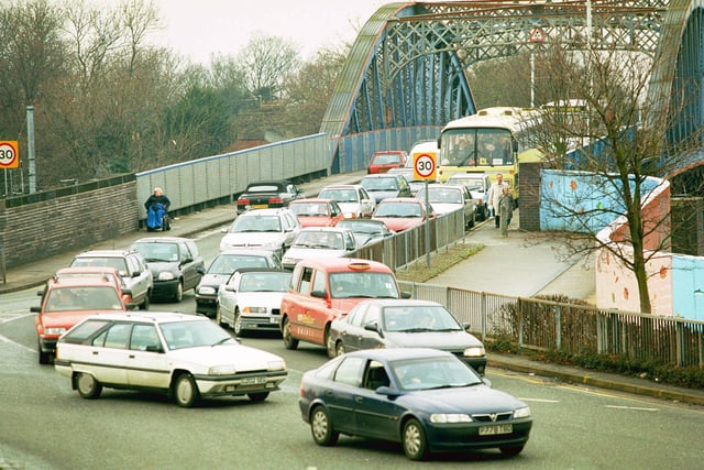 Traffic on Crescent Bridge pictured in 2000.