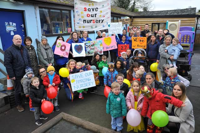 Parents of children at Horsham's HeadStart Day Nursery are battling to save it from closure. Pic S Robards SR2203052 SUS-220503-092359001
