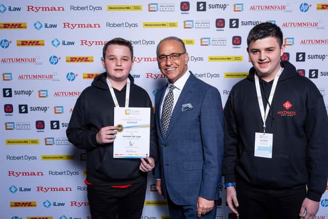 Eastbourne schoolboys win business award from Dragons' Den star Theo Paphitis SUS-220703-095240001