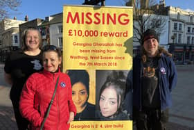 Andrea, Georgina's mum, organised two gatherings at Clifton Road and Chapel Road, the places were Georgina was last seen
