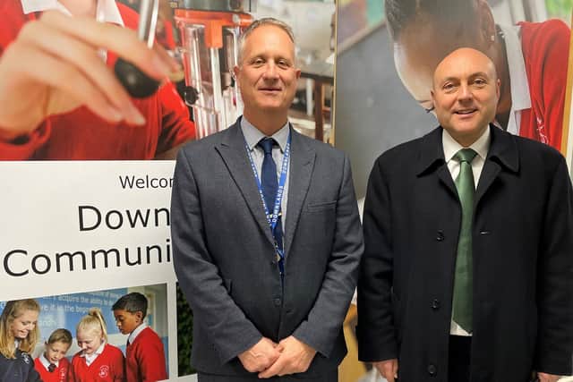 Mr Griffiths with with Mark Wignall, Downlands Community School headteacher