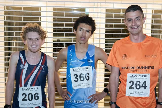 The first three home in the men's race / Picture: Trevor Staff