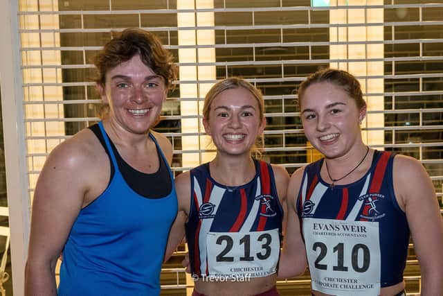 The first three women home in the A race / Picture: Trevor Staff