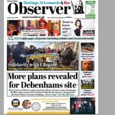 Today's front page of the Hastings, St Leonards and Rye Observer SUS-221003-125348001