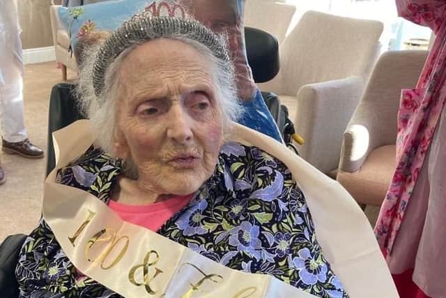Joan Sandys on her 100th birthday