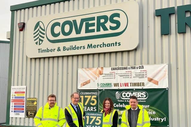 Cover Timber and Builders Merchants store in Chichester was visited by MP Gillian Keegan on Friday (March 4) SUS-221003-163050001