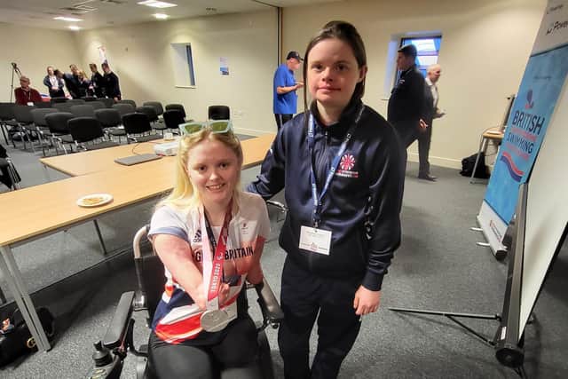 Paralympic silver medallist Ellie Challis with GB captain Florence Garrett