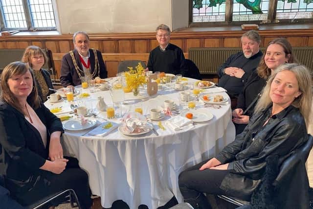 A breakfast laid on for the Archbishop of Canterbury Justin Welby at St Peter's Church