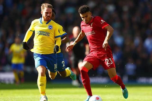 Luiz Diaz impressed for Liverpool during their 2-0 victory at Brighton at the Amex Stadium