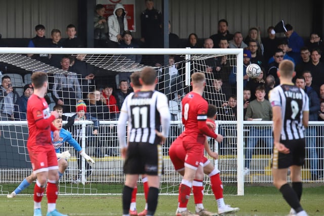 This proved to be the key moment as Spennymoor's Glen Taylor saw his deflected free-kick find the net for what proved to be the winner