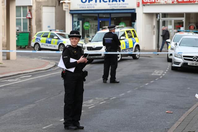 Police at the scene this evening Picture by Eddie Mitchell