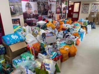 Huge amounts of vital supplies have been donated for refugees fleeing Ukraine