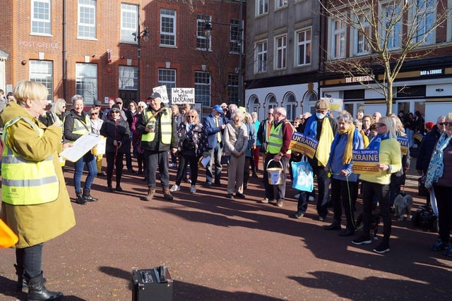 Bexhill Supports Ukraine rally on March 12. Photo by Derek Canty. SUS-220314-123203001