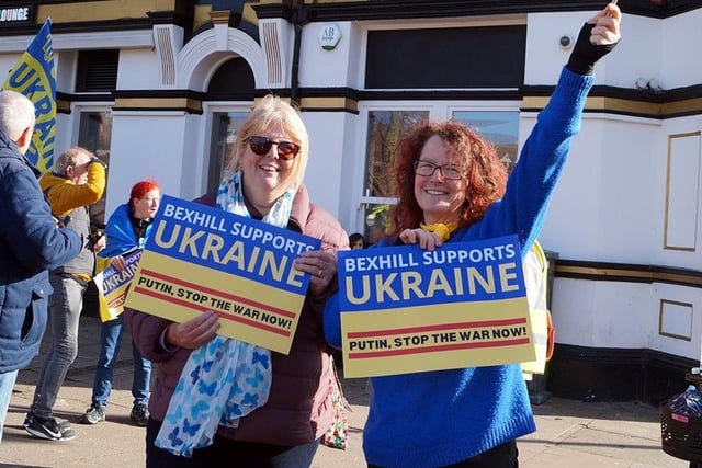 Bexhill Supports Ukraine rally on March 12. Photo by Derek Canty. SUS-220314-122841001