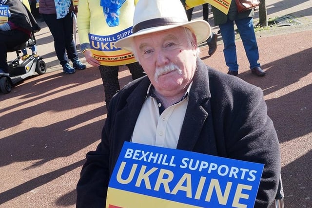 Bexhill Supports Ukraine rally on March 12. Photo by Derek Canty. SUS-220314-122901001