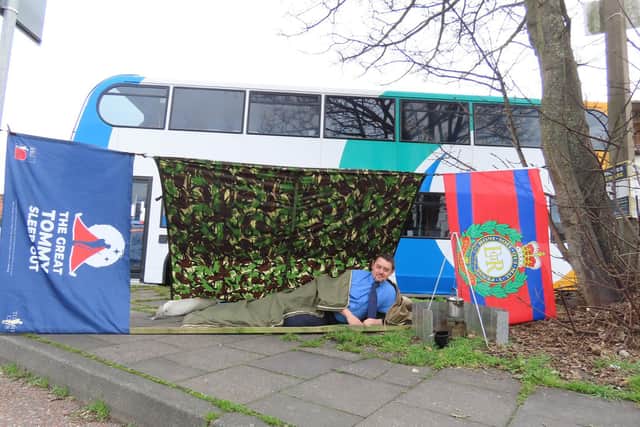 Bus driver Allen Harper is taking part in Royal British Legion Industries’ (RBLI) Great Tommy Sleep Out.