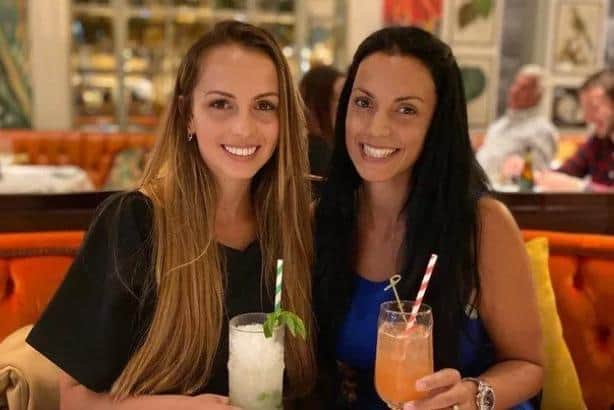 Sarah Nadia (left) with Louise Daniels. SUS-220316-123237001