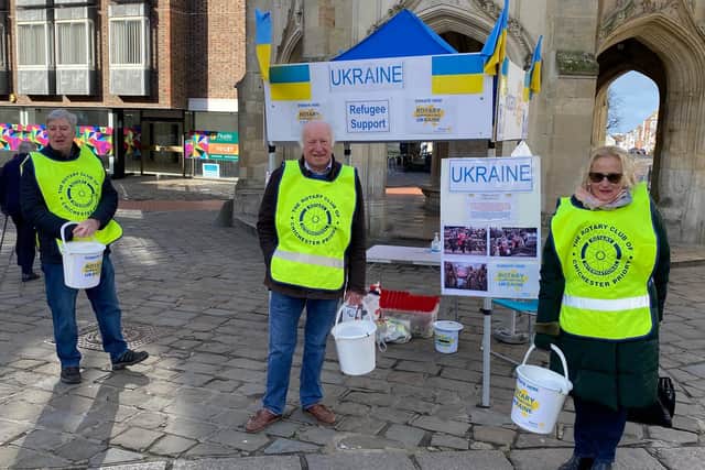 Rotary members raising money for Ukrainian refugees.