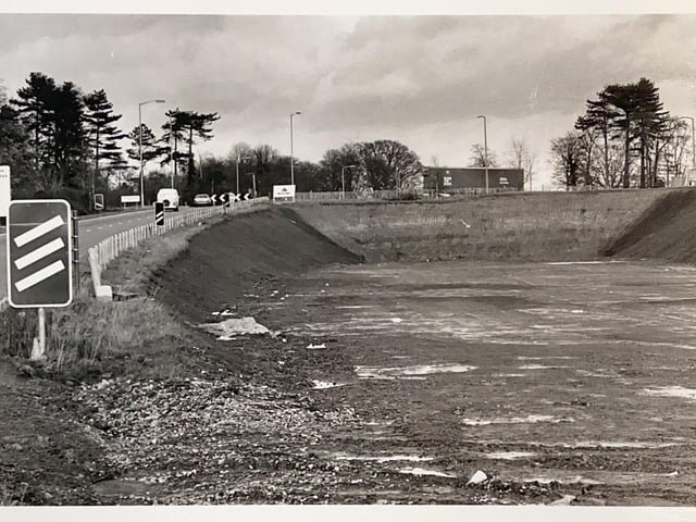 Broadbridge Heath roundabout before the bypass, pictured November 1986