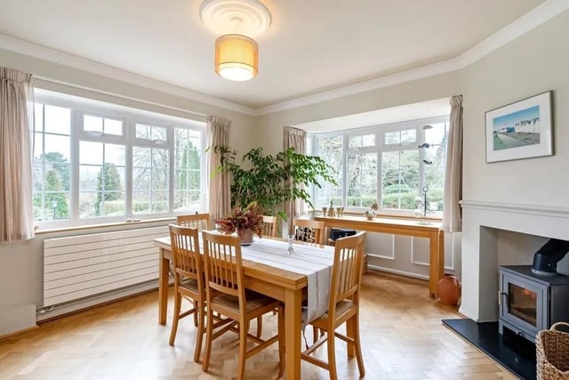 The dining room is dual aspect and Savills suggest it could be used as a family room. Picture: Savills - Haywards Heath.