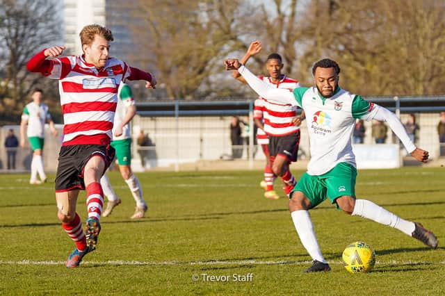 Action from Bognor Regis Town's 1-0 defeat away to Kingstonian in the Isthmian premier division / Pictures: Lyn Phillips and Trevor Staff
