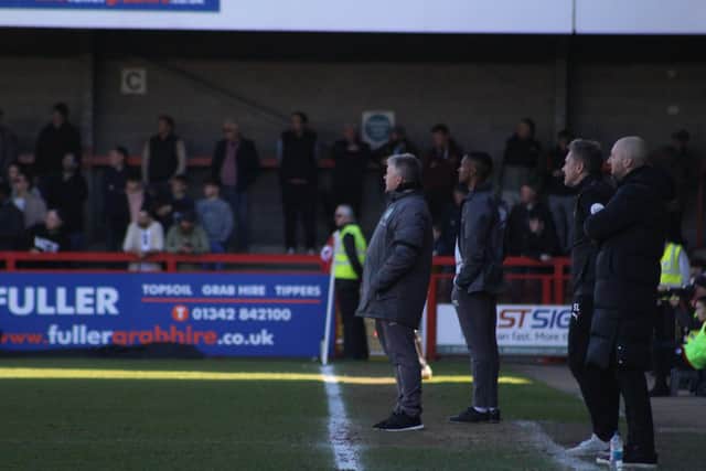 Jack Powell became the latest name on Crawley's injury list but John Yems was delighted with how his team responded in difficult circumstances. Photo: Cory Pickford