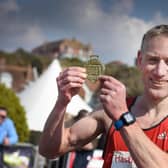 Action from the 2022 Hastings Half Marathon - winner James Baker / Pictures: Justin Lycett and Frank Copper