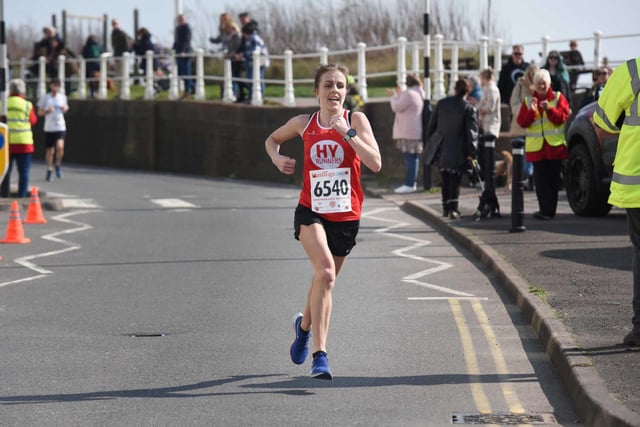 Action from the 2022 Hastings Half Marathon - women's winner Rachael Mulvey / Pictures: Justin Lycett and Frank Copper