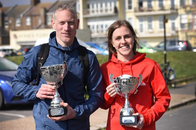 Action from the 2022 Hastings Half Marathon - winners Baker and Mulvey / Pictures: Justin Lycett and Frank Copper