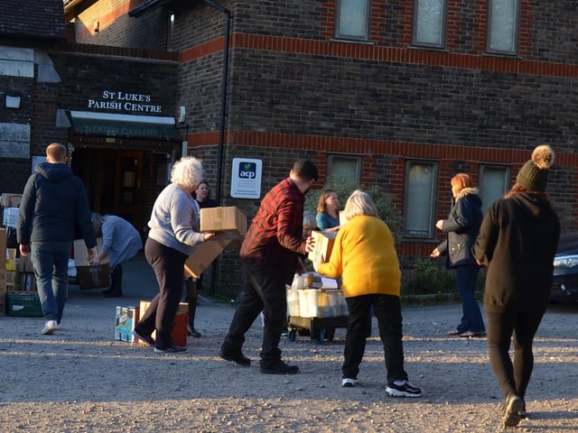 Pevensey charity loads up lorry for Ukraine. Photo from Dan Jessup. SUS-220321-101400001