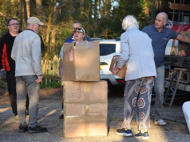 Pevensey charity loads up lorry for Ukraine. Photo from Dan Jessup. SUS-220321-101448001
