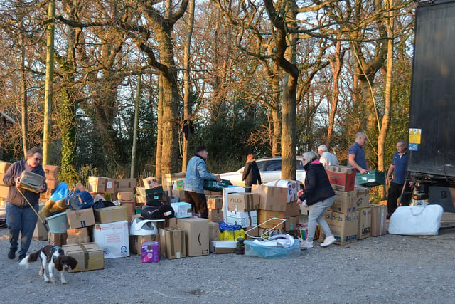 Pevensey charity loads up lorry for Ukraine. Photo from Dan Jessup. SUS-220321-101524001