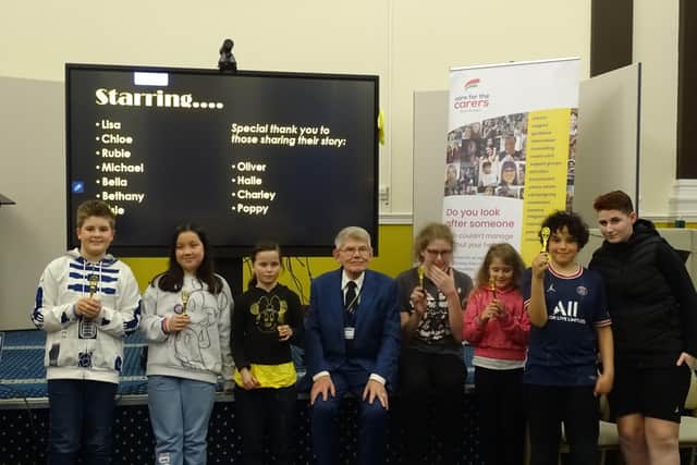 The premiere took place at Eastbourne Town Hall on March 16. All the young carers were gifted 'Oscars' by mayor Pat Rodohan for their performances in the film. SUS-220321-110454001
