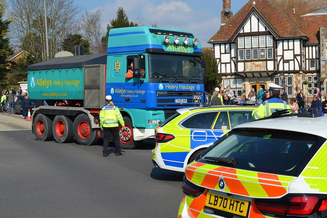 National Grid’s 'abnormal load' makes its way through Polegate at about 11am on Sunday (March 20). Picture: Dan Jessup.
