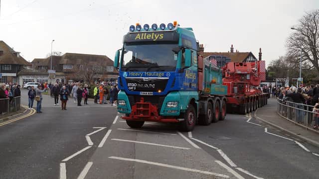 Abnormal load passing through Little Common roundabout on March 20. Photo taken by Derek Canty. SUS-220321-063715001