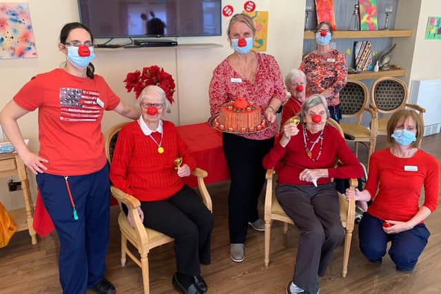 Staff at Red Oaks, Henfield, hosted Red Nose Day fundraiser for residents