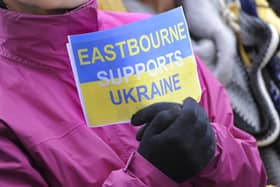 Eastbourne residents showed their support for Ukrainian refugees during a demonstration earlier this month. Now, the job fair at Town Hall will welcome refugees from the country. SUS-220703-092035001
