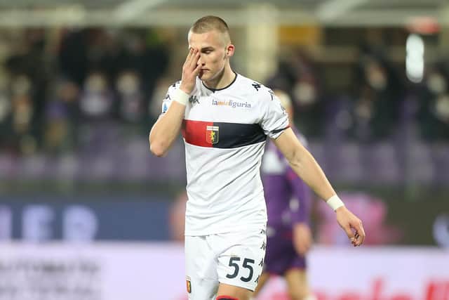 Brighton & Hove Albion defender Leo Østigård was sent off in the first half of loan club Genoa's 1-0 Serie A home win over Torino on Friday evening. Picture by Gabriele Maltinti/Getty Images