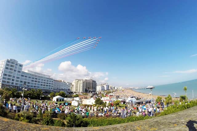 The Red Arrows at Airbourne. Picture from Matt Kuchta SUS-220321-172526001
