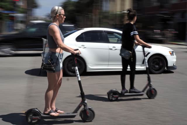 Crawley Borough Council and Sussex Police are working together to try and reduce the risk posed by careless or inconsiderate users of e-scooters. Picture by Robyn Beck/AFP via Getty Images