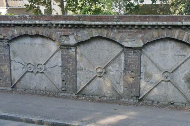 The Oakhall Boundary Wall fronts Keymer Road and dates back to 1855. Picture: Google Street View.