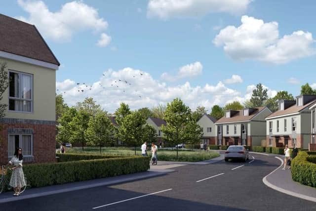 CGI impression of proposed new homes north of Burgess Hill