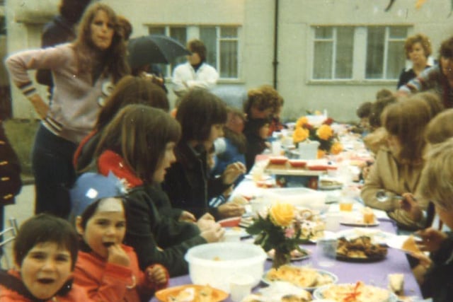 Youngsters enjoying a Silver Jubilee street party at Greenfield Road in Chichester in 1977