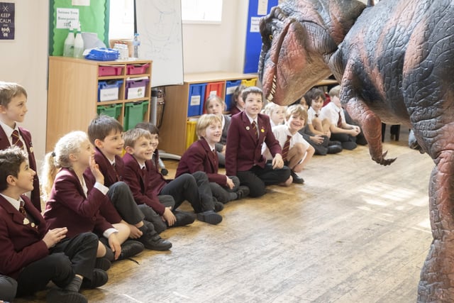 Sophie the animatronic T-Rex paid a visit to children at Lewes Old Grammar Junior School SUS-220323-102940001