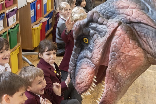 Sophie the animatronic T-Rex paid a visit to children at Lewes Old Grammar Junior School SUS-220323-102853001