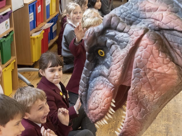 Sophie the animatronic T-Rex paid a visit to children at Lewes Old Grammar Junior School SUS-220323-102853001