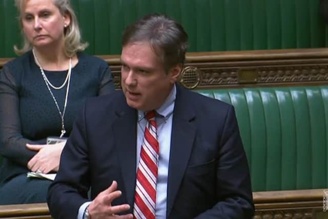 Henry Smith, MP for Crawley, talking in Parliament