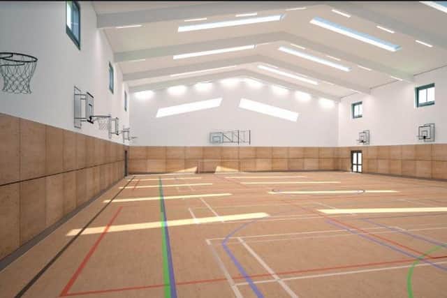 Sports hall plans for St Catherine's College. Photo from St Catherine's College. SUS-220323-122931001