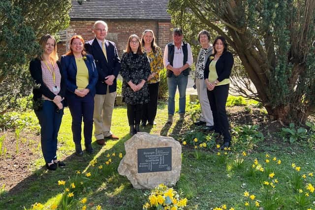 The new Covid memorial on the village green in Hurstpierpoint. Picture: Freeman Brothers.
