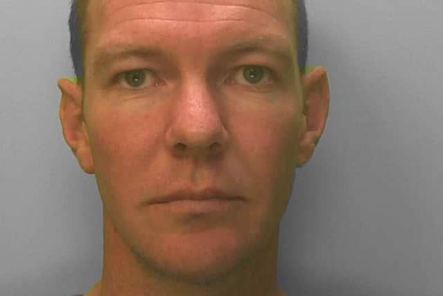 James Doyle, 36, of Bear Lane, Hare Hatch, Reading, who sexually assaulted a girl in East Grinstead, is now starting a nine-year prison sentence following a Sussex Police investigation. Picture courtesy of Sussex Police